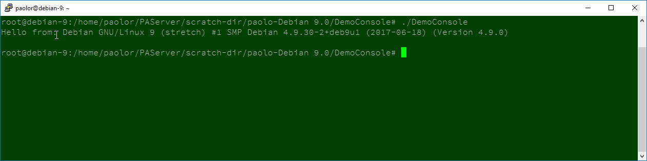 DemoConsole working